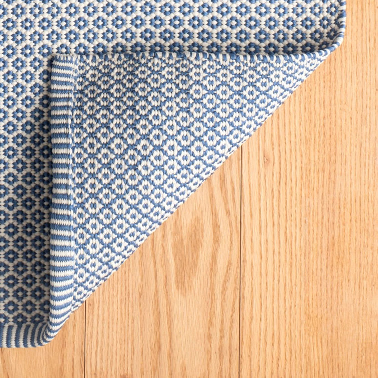 Finn Denim Blue Handwoven Wool and Synthetic Rug 2'x3'