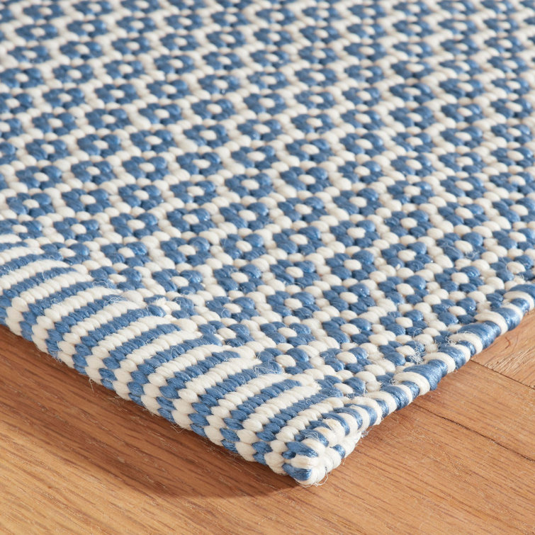 Finn Denim Blue Handwoven Wool and Synthetic Rug 2'x3'