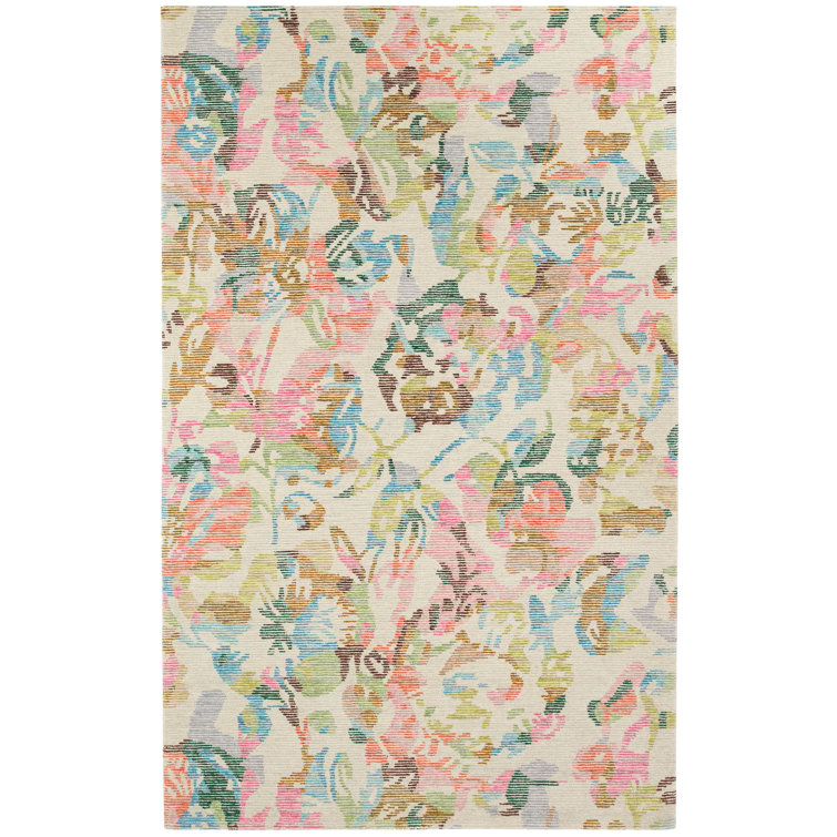 Hand-Tufted Multicolor Wool Rectangular Rug 5' x 8'