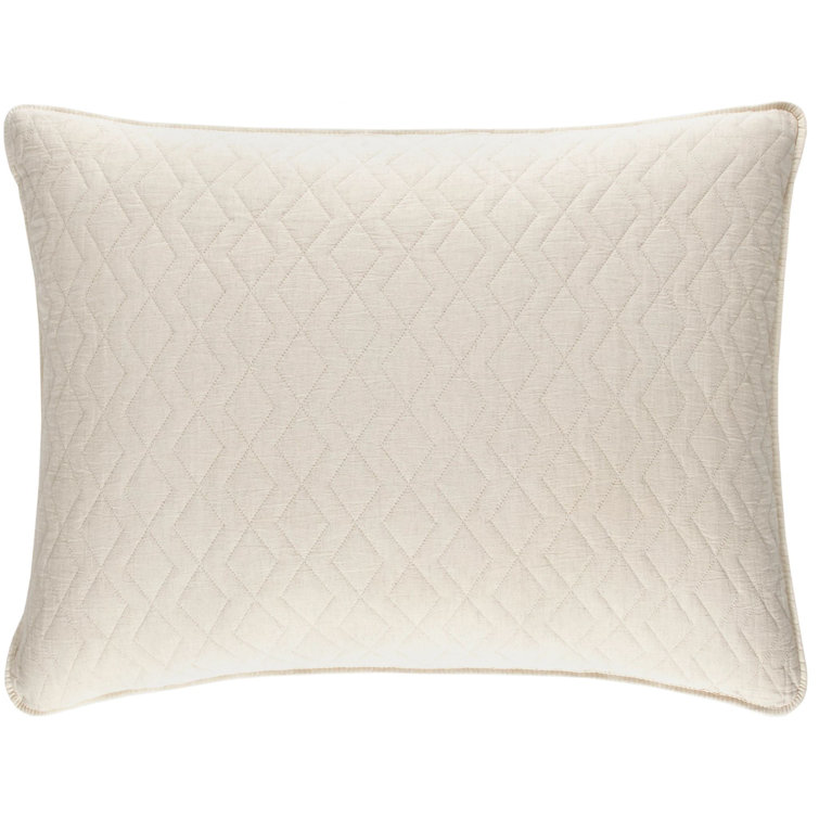 Natural Cotton Quilted Euro Sham with Zipper Closure