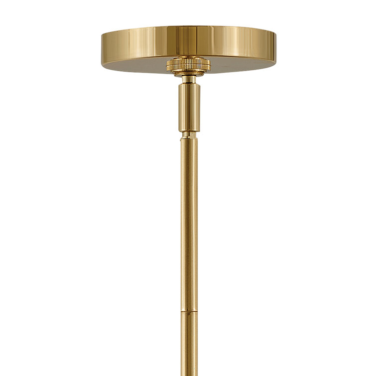Oliver Bright Brass Etched Opal Glass 1-Light Pendant