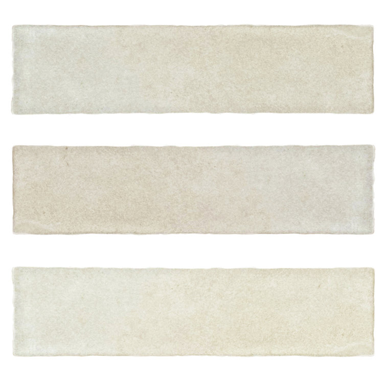 Beige Glossy Ceramic Subway Wall and Floor Tile 3" x 12"