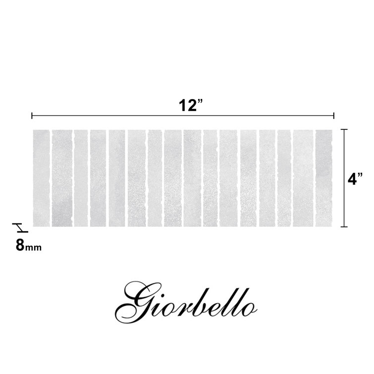 White Glossy Fluted Ceramic 4" x 12" Wall Tile