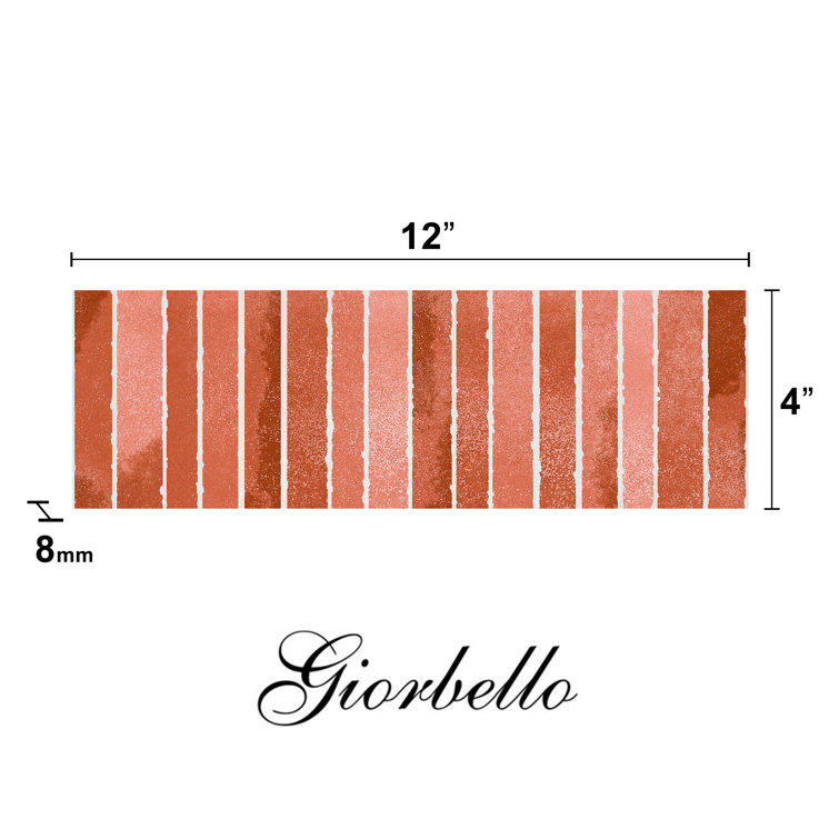 Colorido Red Fluted Glossy Ceramic Wall Tile - 4" x 12"