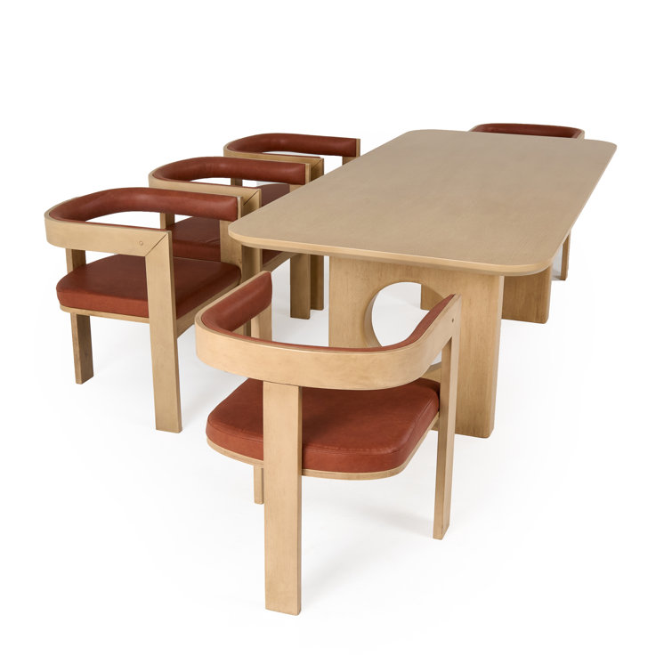 Amadeus 90'' White Oak Veneer Dining Table