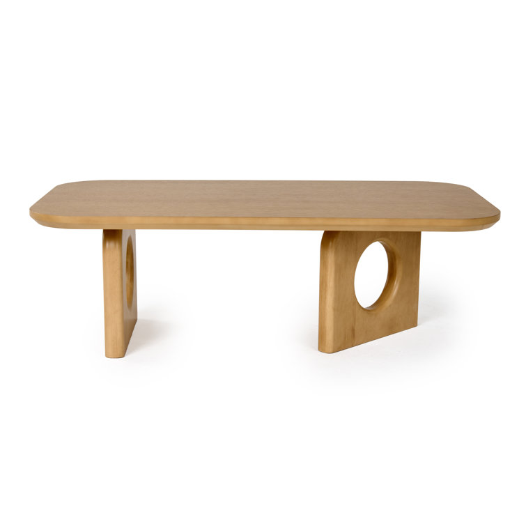 White Oak Rectangular Coffee Table with Sled Base