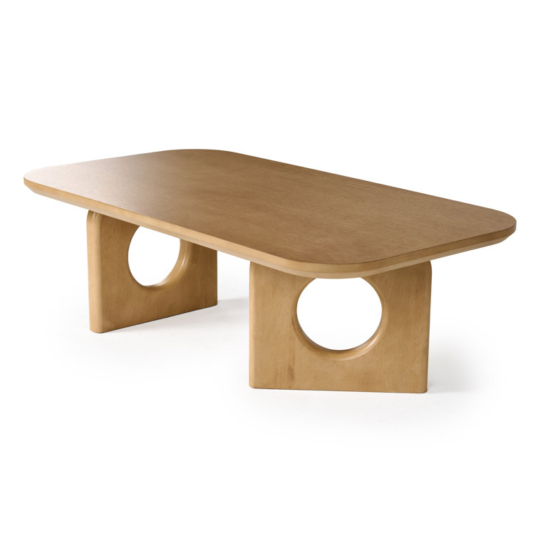 White Oak Rectangular Coffee Table with Sled Base