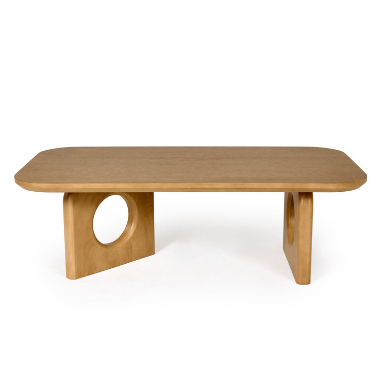 White Oak Rectangular Coffee Table with Sled Base