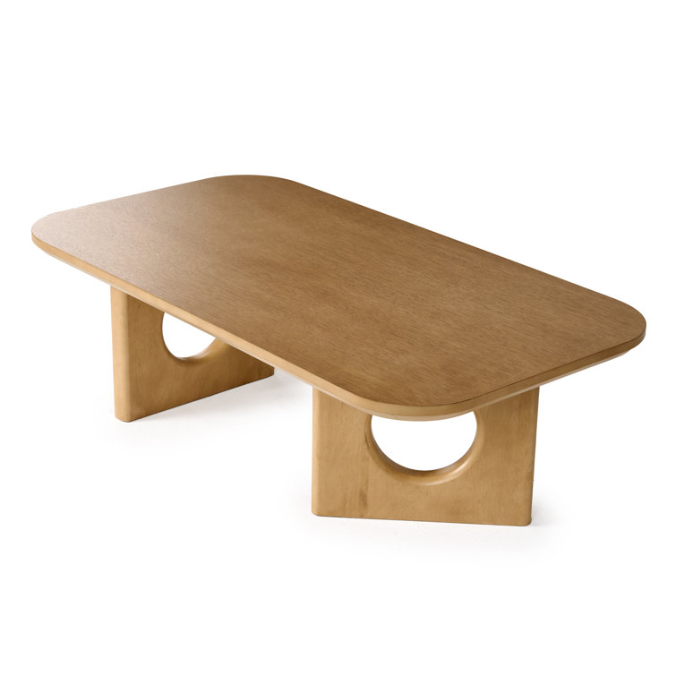 White Oak Rectangular Coffee Table with Sled Base