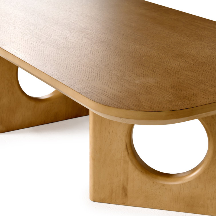 White Oak Rectangular Coffee Table with Sled Base