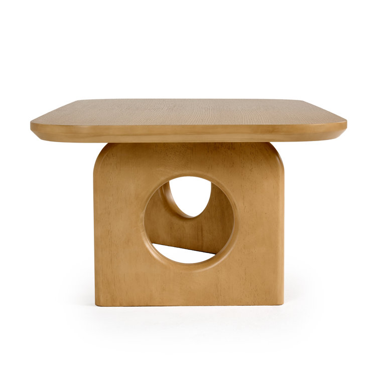 White Oak Rectangular Coffee Table with Sled Base