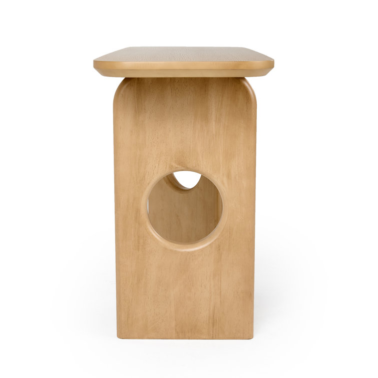 White Oak Rectangular Drop Leaf Console Table