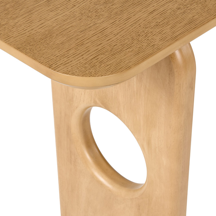 White Oak Rectangular Drop Leaf Console Table