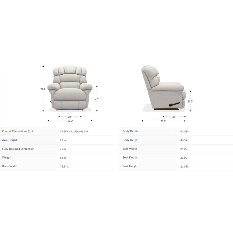 Mocha Polyester Oversized Manual Rocking Recliner