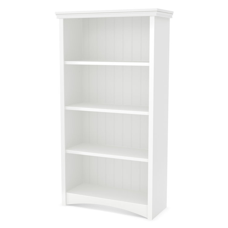 Pure White Adjustable 4-Shelf Wooden Bookcase