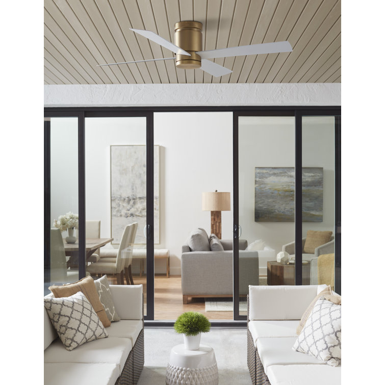 Brushed Satin Brass 52'' Ceiling Fan with LED Lights