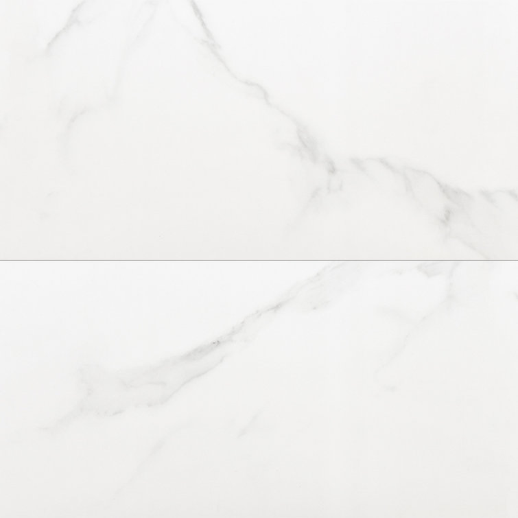 Adonis 24" x 48" White Porcelain Marble Look Floor and Wall Tile