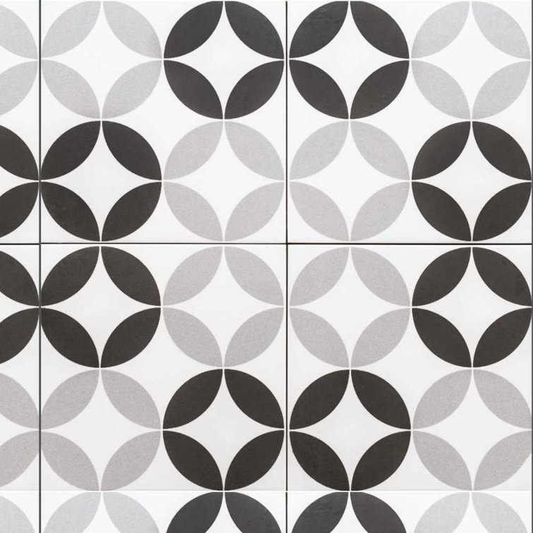 Twinkle Black and Gray 9" Porcelain Matte Wall and Floor Tile