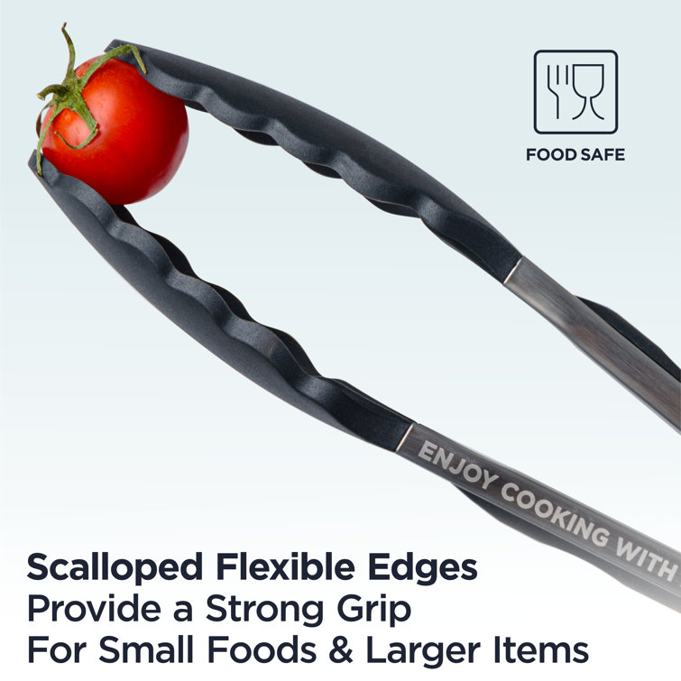Deiss Pro 2-Piece Stainless Steel Kitchen Tongs with Silicone Tips
