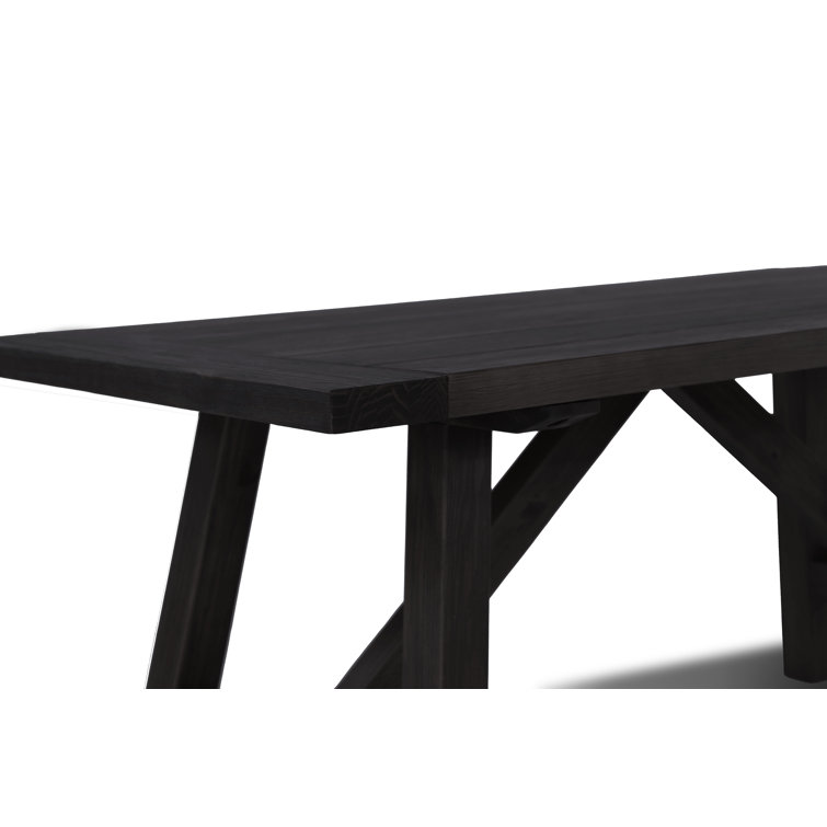 Black Oak 72'' Solid Wood Farmhouse Dining Table