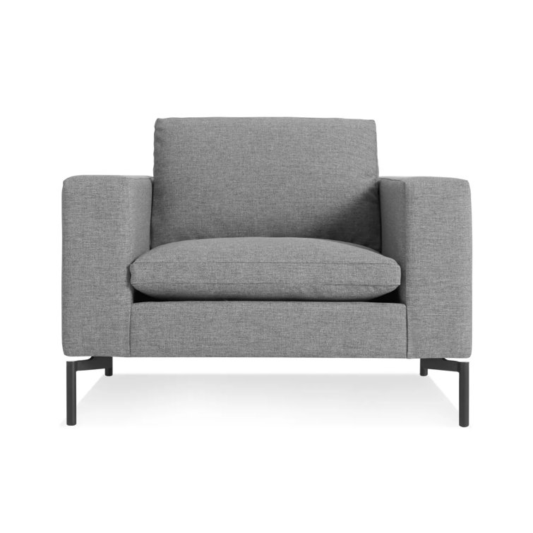 Spitzer Grey and Black Leather Lounge Chair