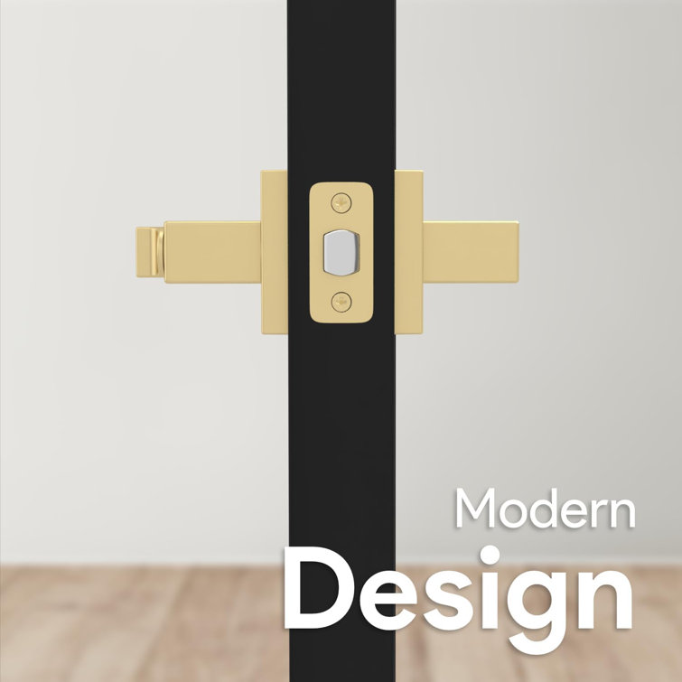 Satin Brass Modern Passage Door Lever Handle