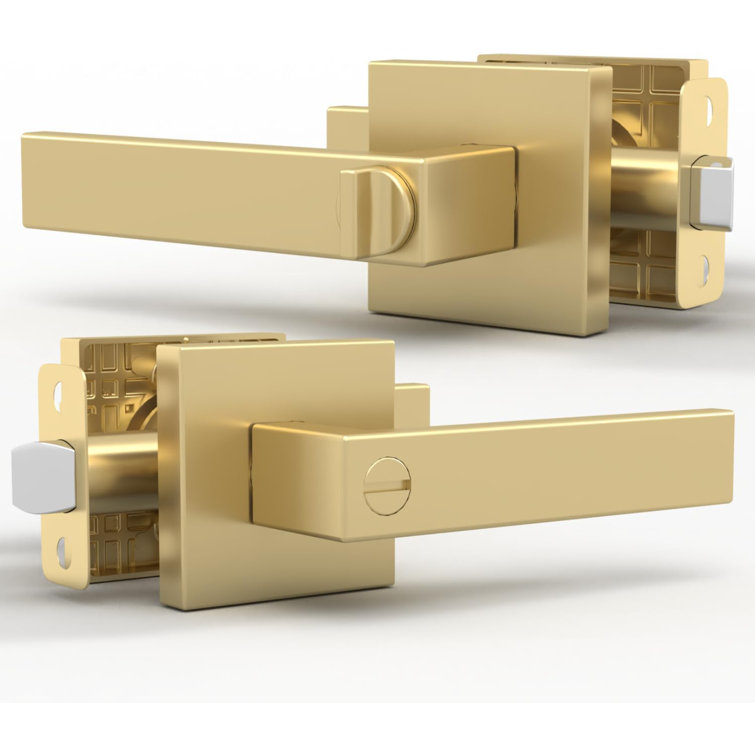 Satin Brass Modern Passage Door Lever Handle