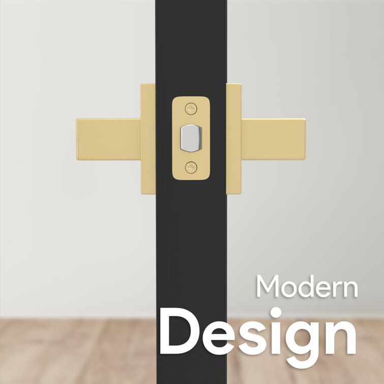 Satin Brass Modern Passage Door Lever Handle