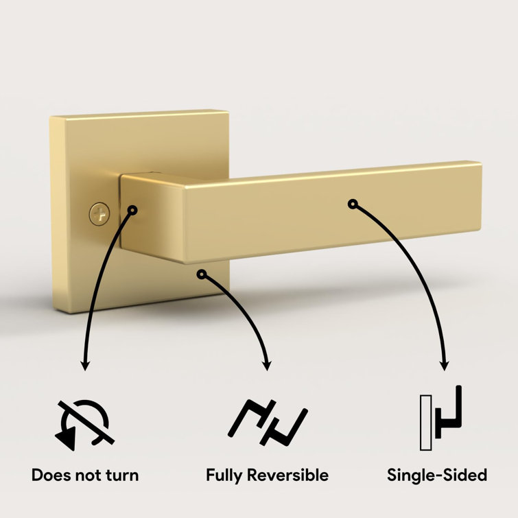 Satin Brass Modern Passage Door Lever Handle