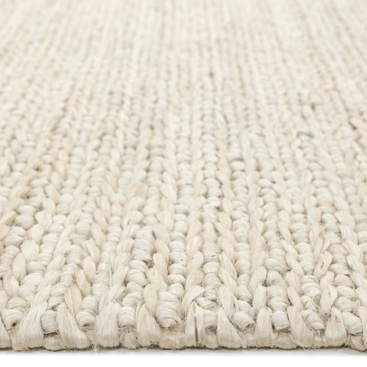 Transitional Hand-Knotted Beige Cotton Area Rug, 9' x 12'