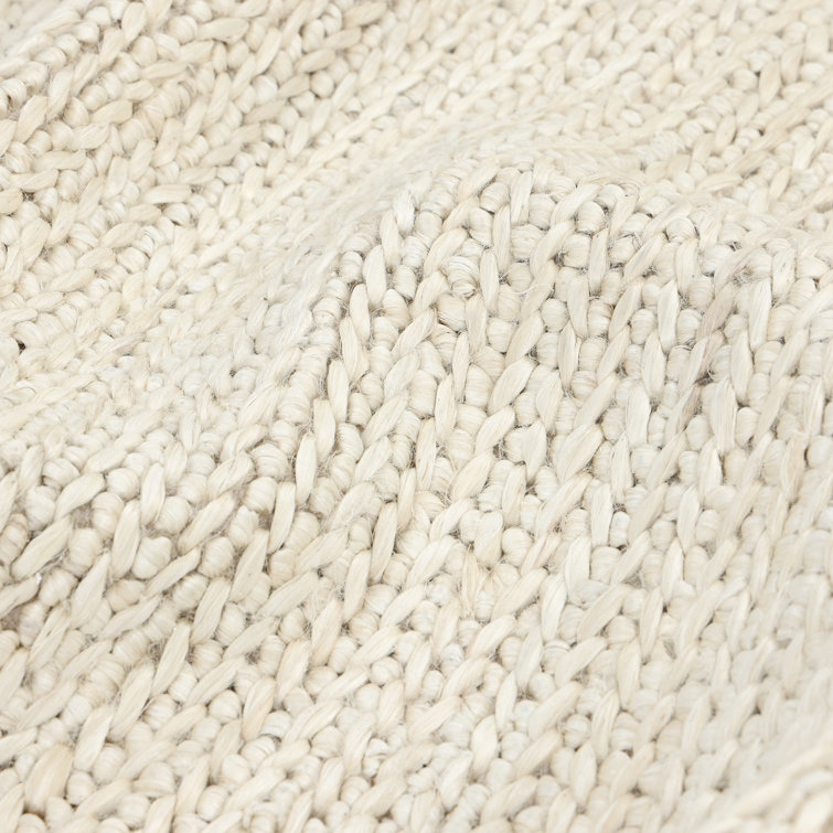 Transitional Hand-Knotted Beige Cotton Area Rug, 9' x 12'