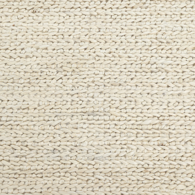 Transitional Hand-Knotted Beige Cotton Area Rug, 9' x 12'