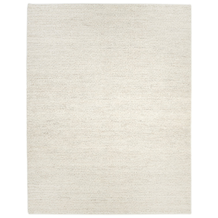 Transitional Hand-Knotted Beige Cotton Area Rug, 9' x 12'