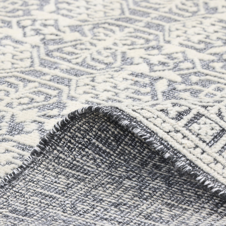 Elegant Hand-Knotted Wool-Viscose Blend Gray Area Rug, 9' x 12'