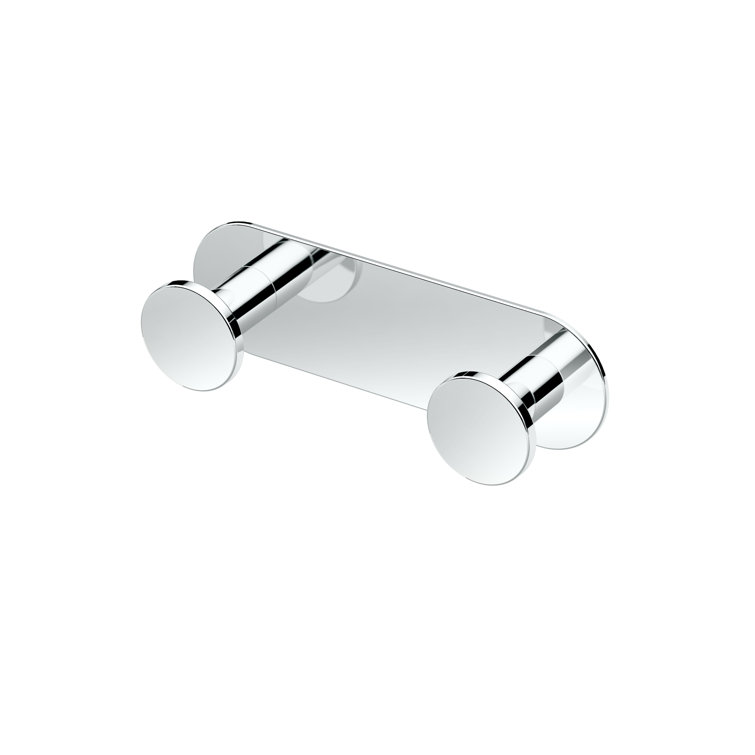 Chrome Modern Double Prong Wall Hook