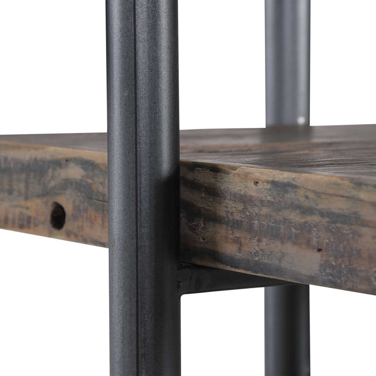 Stilo Urban Industrial 50'' Brown Reclaimed Wood Etagere