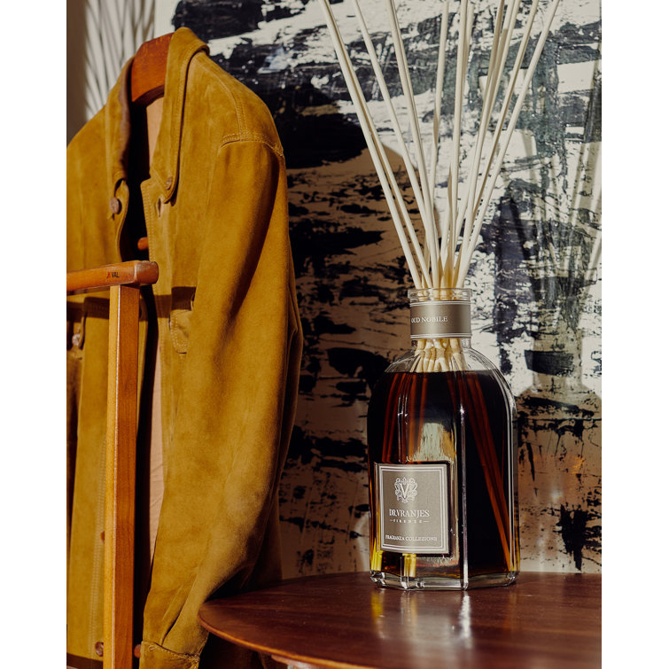 Clear Florentine-Style Glass Reed Diffuser with Woody Fragrance