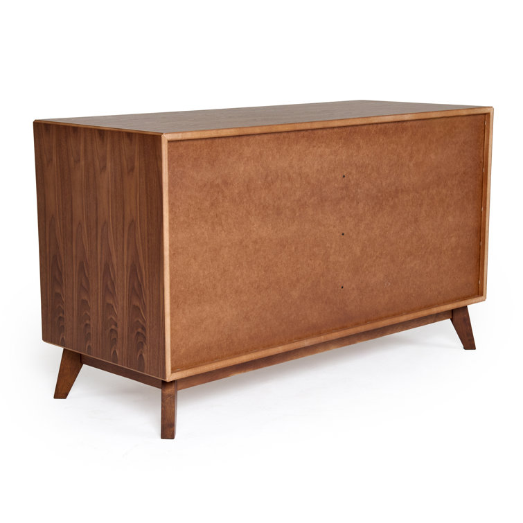 Walnut Veneer Mid-Century Modern Double Dresser