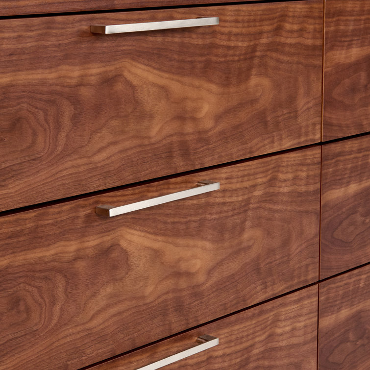 Walnut Veneer Mid-Century Modern Double Dresser