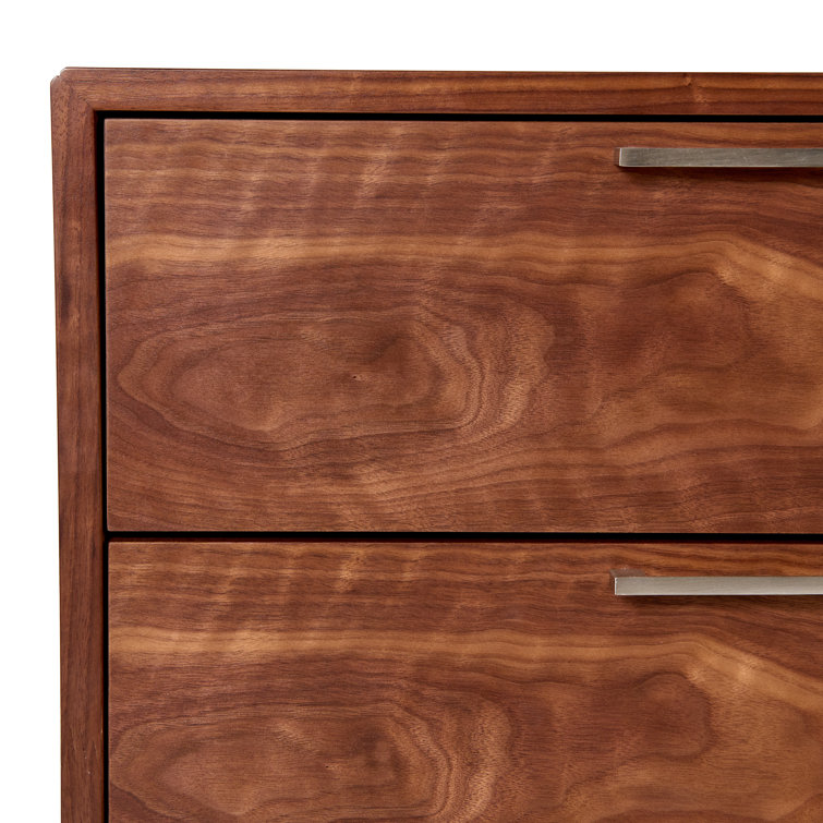 Walnut Veneer Mid-Century Modern Double Dresser