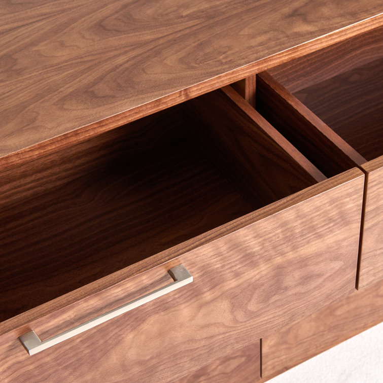 Walnut Veneer Mid-Century Modern Double Dresser