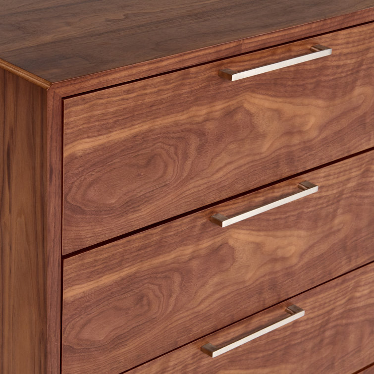 Walnut Veneer Mid-Century Modern Double Dresser