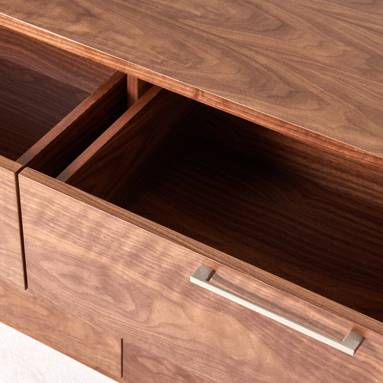 Walnut Veneer Mid-Century Modern Double Dresser