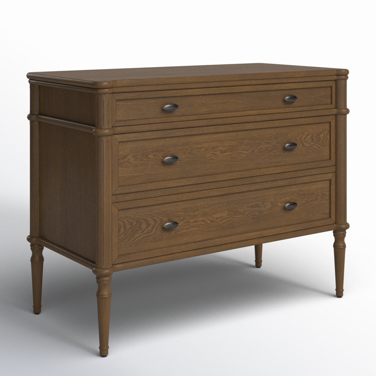 Toasted Oak Solid and Veneer 3-Drawer Dresser