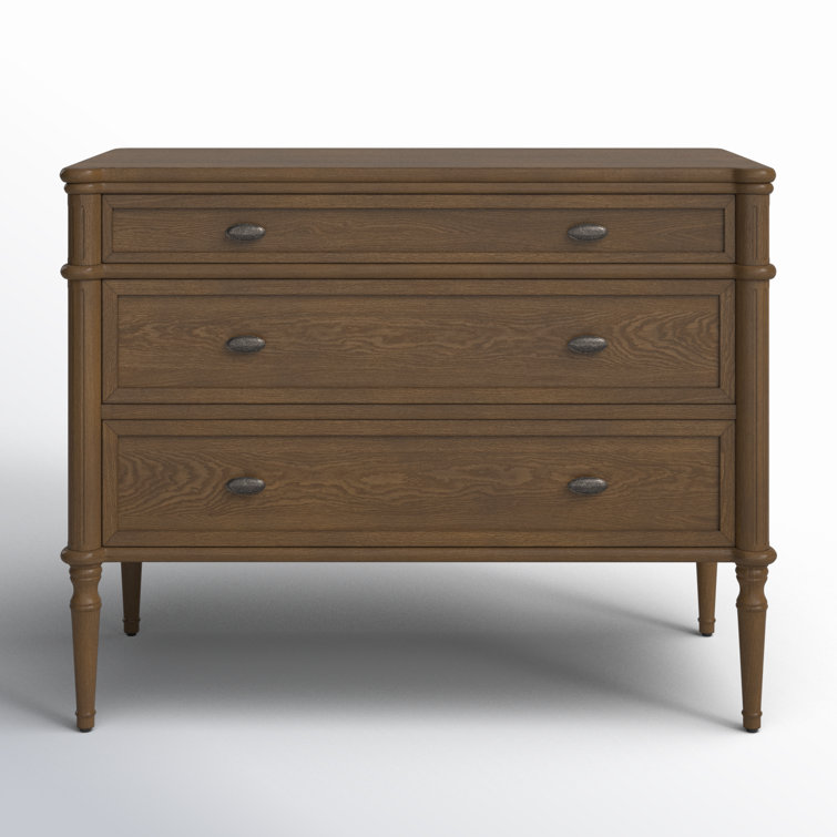 Toasted Oak Solid and Veneer 3-Drawer Dresser