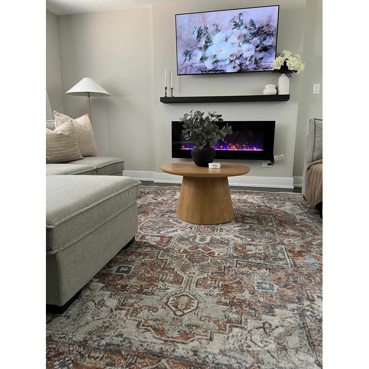 Herae Beige and Cream Washable Oriental Area Rug 9'2" x 12'