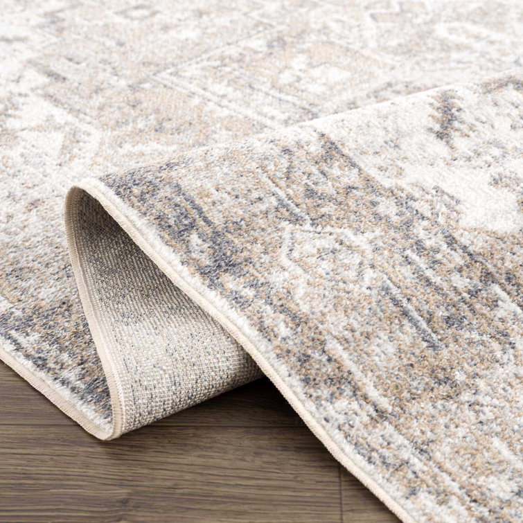 Herae Beige and Cream Washable Oriental Area Rug 9'2" x 12'