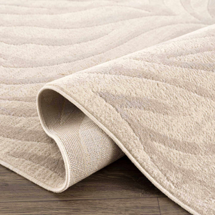 Light Gray and Taupe Zebra Print Synthetic Area Rug 2' x 3'