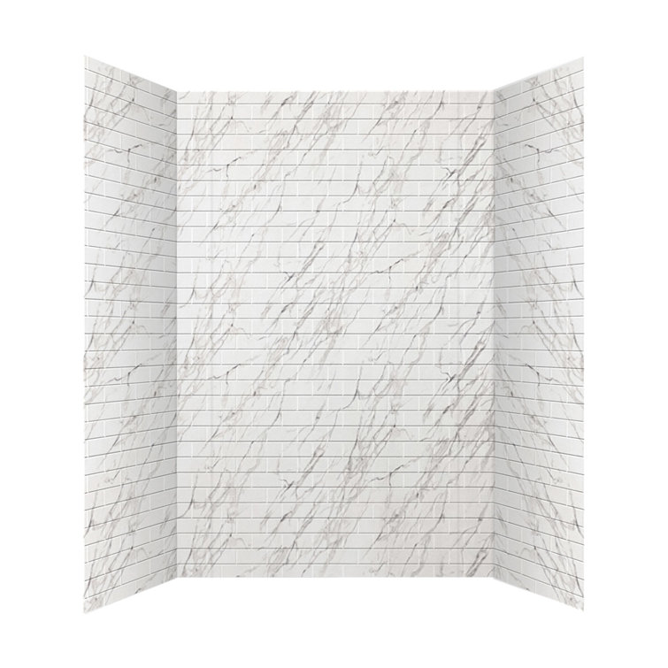 Marble Subway Tile PVC Tub and Shower Wall Panels