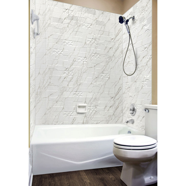 Versa Tile Marble PVC Glue-Up Tub and Shower Wall Panels